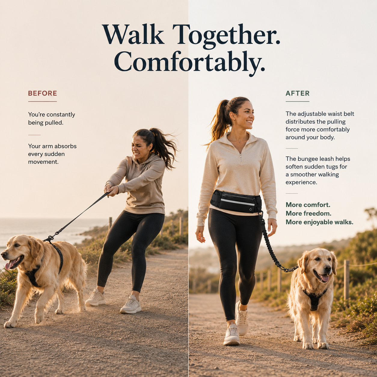 WalkFlow™ -Hands-Free Walking Leash