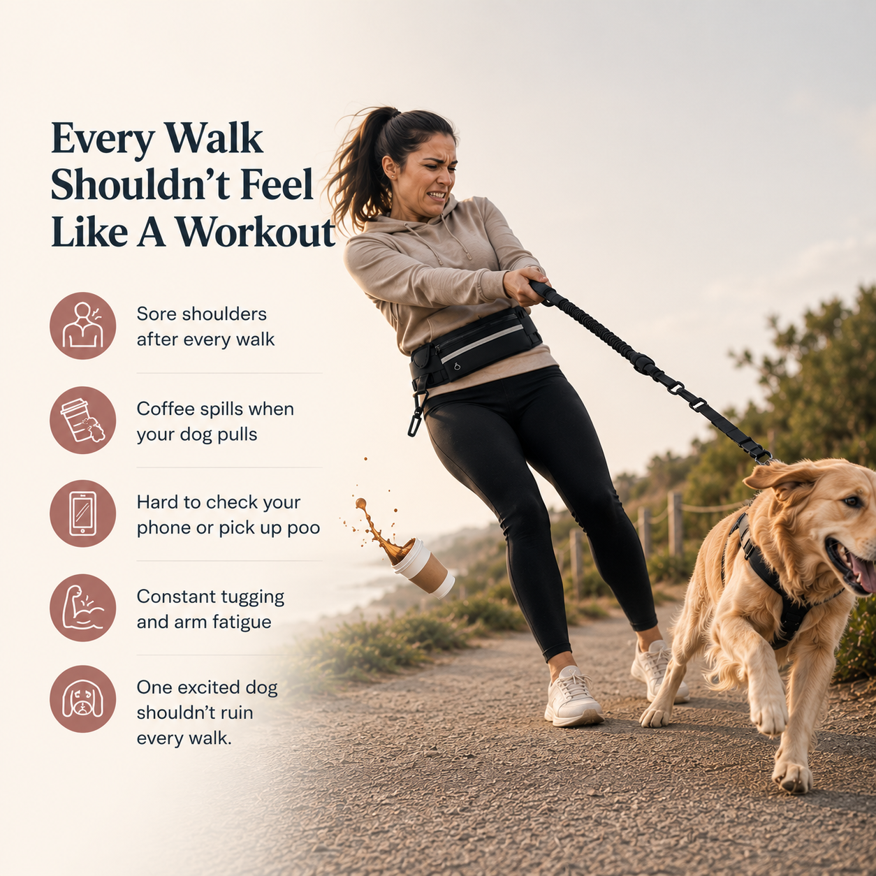 WalkFlow™ -Hands-Free Walking Leash